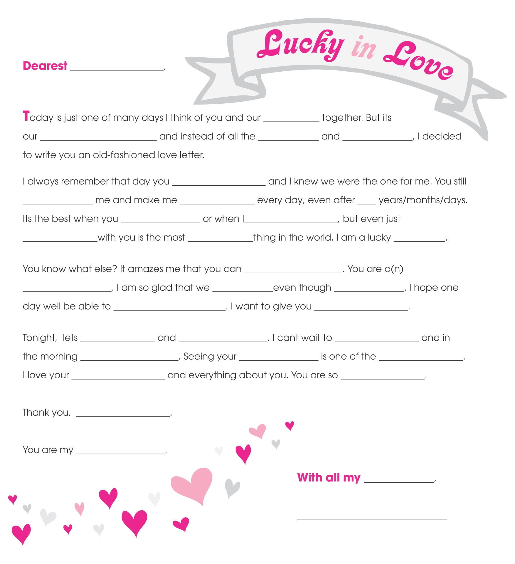 9 Best Love Letter Mad Libs Printable Printablee