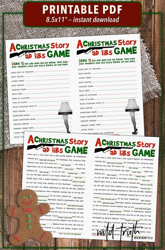 A Christmas Story Party Game Christmas Mad Libs Printable Etsy 