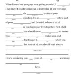 Advice To Newlyweds 14 Free Fun And Printable Wedding Mad Libs