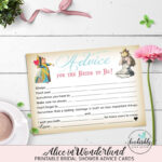 Alice In Wonderland Mad Libs Bridal Shower Game PRINTABLE Etsy