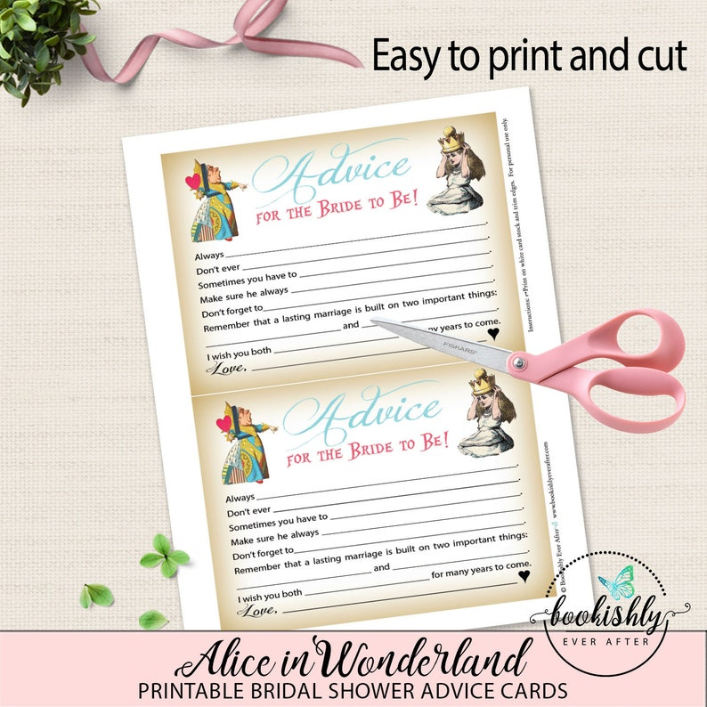 Alice In Wonderland Mad Libs Bridal Shower Game PRINTABLE Etsy