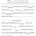 Anniversary Mad Libs Etsy Anniversary Party Games 25th Wedding