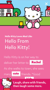 App Shopper Hello Kitty Mad Libs Entertainment