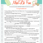 Baby Shower Mad Lib Fun Baby Shower Mad Libs Baby Shower Funny