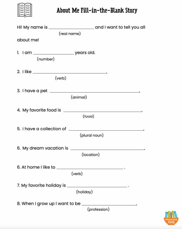 Back To School Fill In The Blank Story Printables Imagination Soup