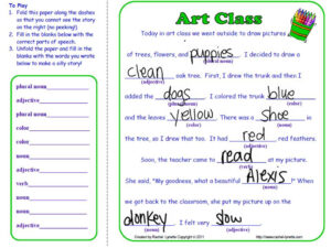 Back To School Mad Libs