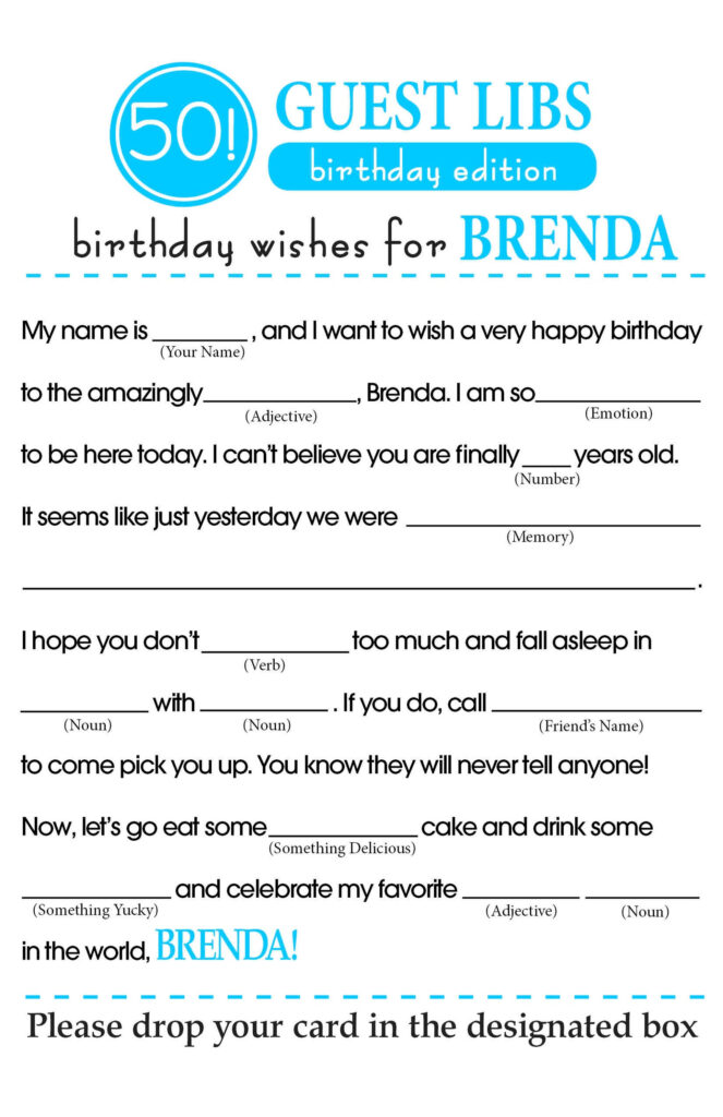 BIRTHDAY MAD LIBS Etsy