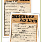 Birthday Mad Libs For Adults Printable Men Women Country Wood