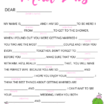 Bridal Mad Libs Free Printable Bridal Shower Mad Libs Funny Shower