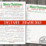 Charlie Brown Christmas Mad Libs Printable By SizzleConeDesign