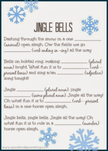 Christmas Carol Mad Libs Printable Christmas Mad Libs Christmas