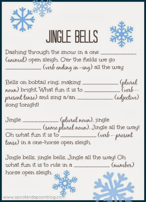 Christmas Carol Mad Libs Printable Christmas Mad Libs Christmas 