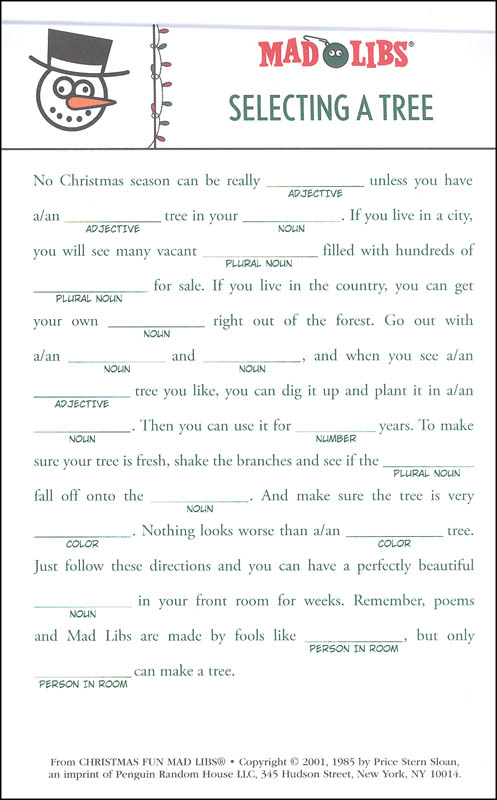 Christmas Fun Mad Libs Deluxe Edition Price Stern Sloan 