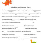 Dino Mad Lib Dinosaur Lesson Literacy Night Mad Libs