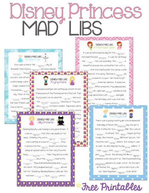 Disney Princess Mad Libs For Your Road Trip Disney Road Trip Road 