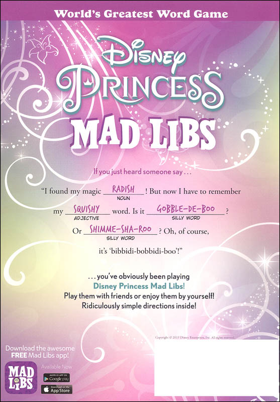 Disney Princess Mad Libs Price Stern Sloan 9780593093924