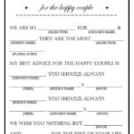 Downloadable Wedding Mad Lib Wedding Mad Libs Wedding Advice