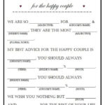 Editable Wedding Madlib Funny Wedding Guestbook Wedding Advice