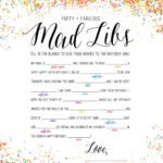 FORTY FABULOUS Mad Libs 40th Birthday Game Rainbow Etsy