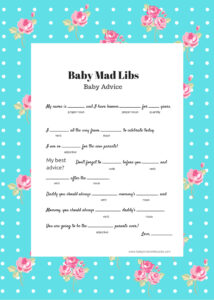 FREE Baby Mad Libs Game Baby Advice Baby Shower Ideas Themes Games