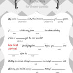 Free Instant Download Baby Shower Mad Libs Template