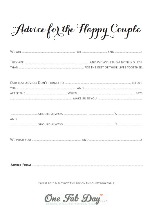 Free Printable Wedding Mad Libs POPSUGAR Smart Living