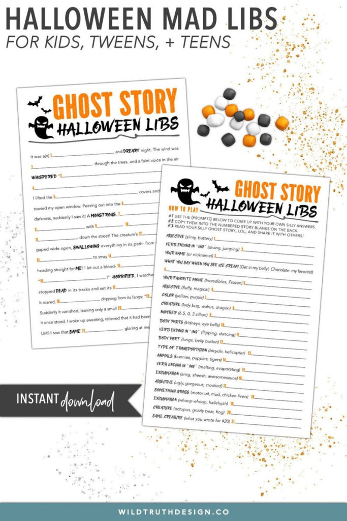 Fun Kids Halloween Game Halloween Mad Libs Middle School Etsy