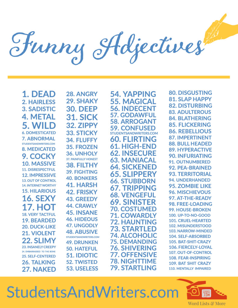 Funny Mad Libs Word Lists Adjectives Nouns And Verbs Students And 