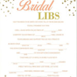 Gold Bridal Shower Games Wedding Vow Mad Libs Bridal Etsy