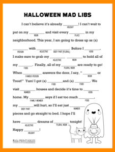 Halloween Mad Libs Printable My Sister s Suitcase