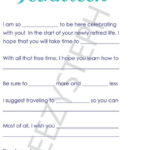 Happy Retirement Mad Libs Printable Customized Retirement Party