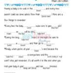 Mad Libs Baby Advice Card Baby Shower Game BLUE Fun Detailed Cute