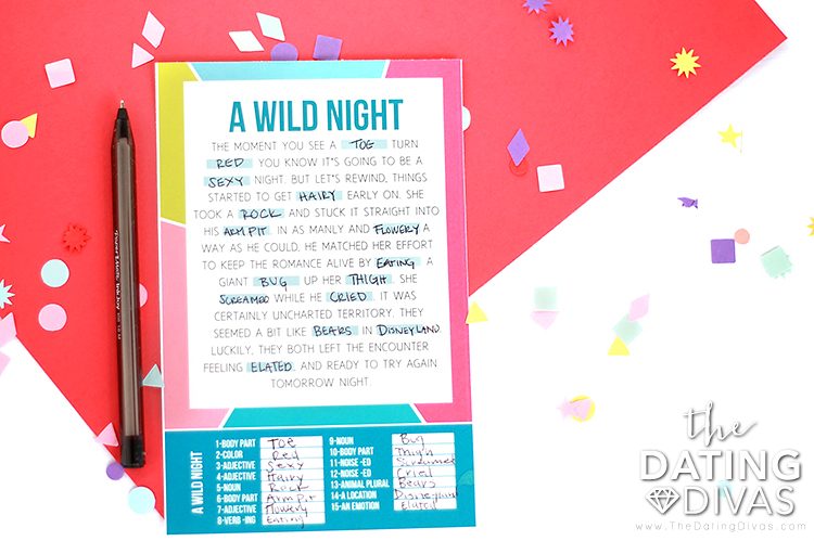 Mad Libs For Adults Printable The Dating Divas