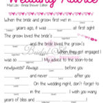 Mad Libs Wedding Advice Bridal Shower Game PINK Fun