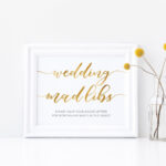 Mad Libs Wedding Wedding Signs Gold Wedding Sign Etsy Printable