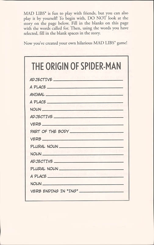 Marvel s Spider Man Mad Libs Penguin Young Readers 9780515157369