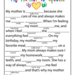 My Mother Is Special Printable Ad Lib Woo Jr Kids Activities