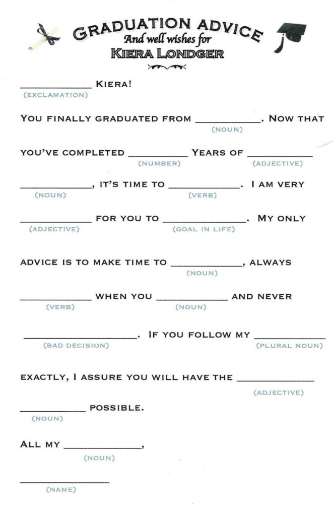 Pin By WedCreatively On Gradation Mad Libs Graduation Party 
