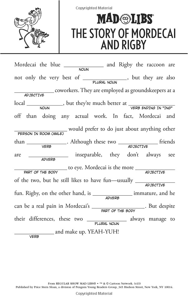 Regular Show Mad Libs Leonard Stern Book Buy Now At Mighty Ape 