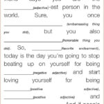 Self Esteem Mad Lib Self Esteem Activities Therapy Activities