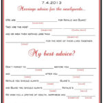 Simple Wedding Mad Libs Marriage Advice Anniversary Wedding Mad Libs