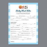 Sports Themed Baby Mad Libs Printable Advice For The New Etsy