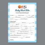 Sports Themed Baby Mad Libs Printable Advice For The New Etsy