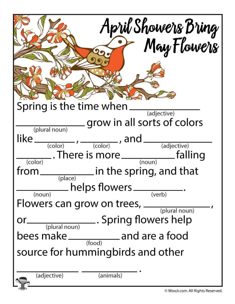 Spring Mad Libs Woo Jr Kids Activities Mad Libs Teaching Fun 