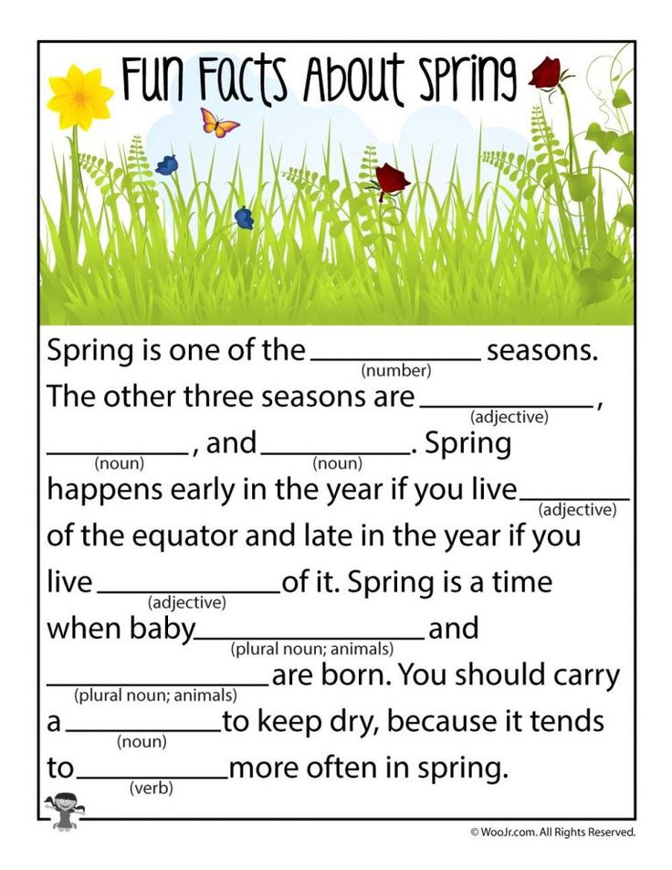 Spring Mad Libs Woo Jr Kids Activities Spring Facts Spring Mad 