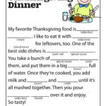 Thanksgiving Dinner Mad Lib Woo Jr Kids Activities Thanksgiving