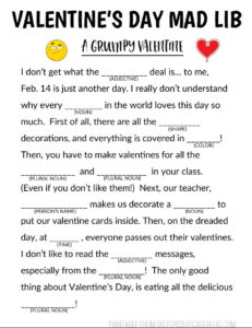 Valentine s Day Mad Libs My Sister s Suitcase Packed With