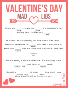 Valentine s Day Mad Libs Printable Christmas Mad Libs For Kids