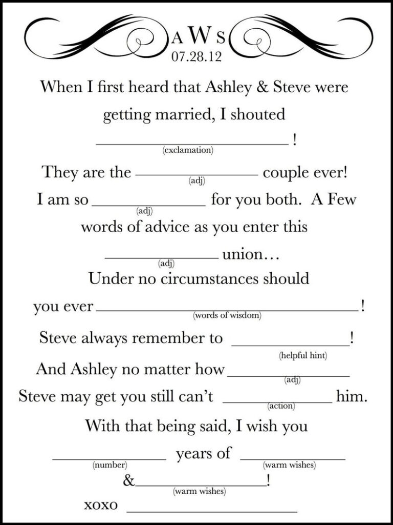 Wedding Guest Book Guest Mad Libs A Modern Guest Book Etsy