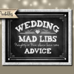 Wedding Mad Libs Or Advice Chalkboard Style Wedding Sign 3